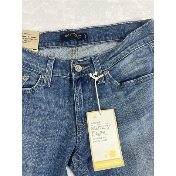 LEVI'S 524 Skinny Flare Jeans Blue Juniors Size 7M NEW - Picture 5 of 10